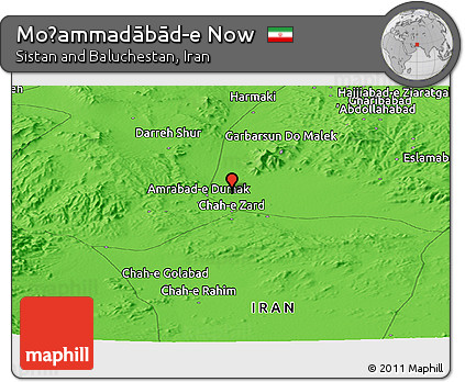 Political Panoramic Map of Moḩammadābād-e Now