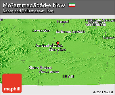 Political Panoramic Map of Moḩammadābād-e Now