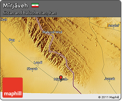 Physical 3D Map of Mīrjāveh