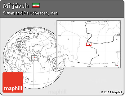 Blank Location Map of Mīrjāveh