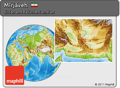 Physical Location Map of Mīrjāveh