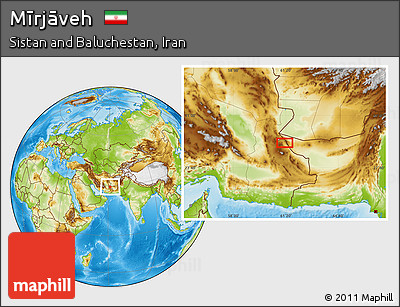 Physical Location Map of Mīrjāveh