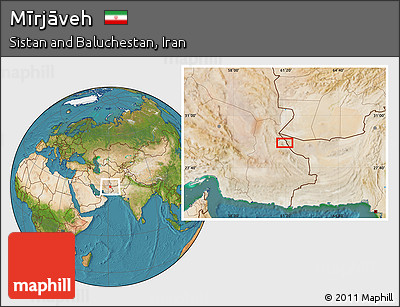 Satellite Location Map of Mīrjāveh