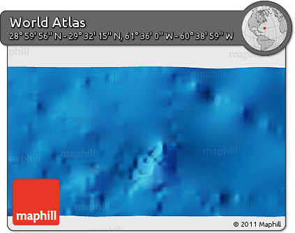 Physical 3D Map of the Area around 29° 16' 6" N, 61° 7' 30" W