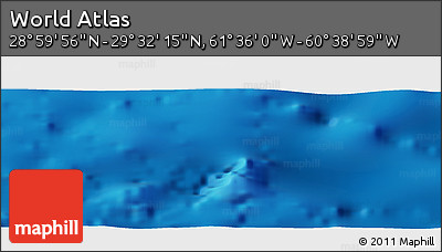Physical Panoramic Map of the Area around 29° 16' 6" N, 61° 7' 30" W
