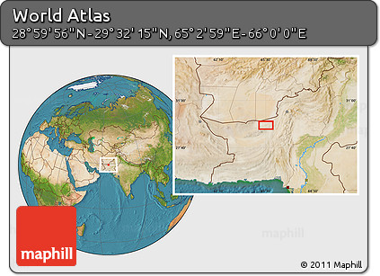 Satellite Location Map of the Area around 29° 16' 6" N, 65° 31' 30" E