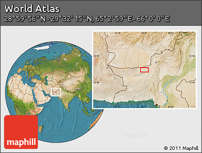 Satellite Location Map of the Area around 29° 16' 6" N, 65° 31' 30" E