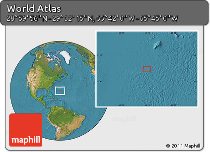 Satellite Location Map of the Area around 29° 16' 6" N, 66° 13' 29" W
