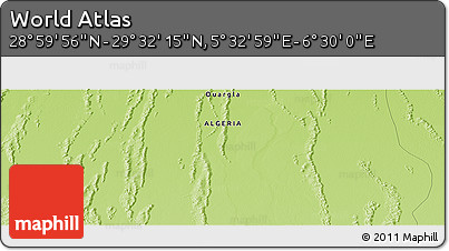 Physical Panoramic Map of the Area around 29° 16' 6" N, 6° 1' 30" E