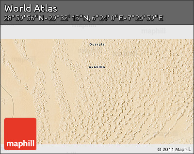Satellite 3D Map of the Area around 29° 16' 6" N, 6° 52' 30" E