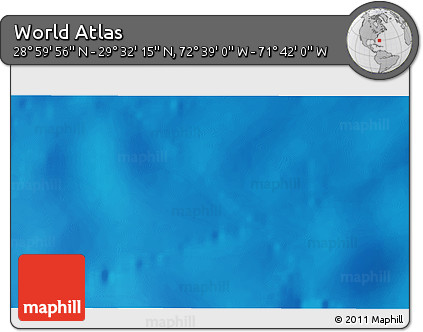 Shaded Relief 3D Map of the Area around 29° 16' 6" N, 72° 10' 30" W