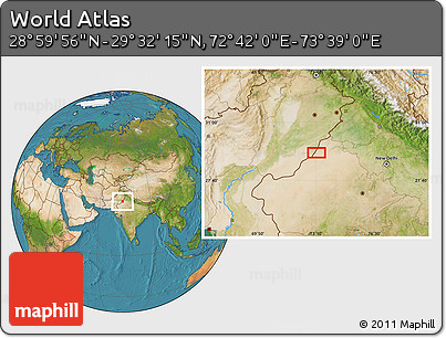 Satellite Location Map of the Area around 29° 16' 6" N, 73° 10' 30" E