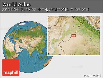 Satellite Location Map of the Area around 29° 16' 6" N, 73° 10' 30" E