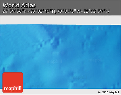Physical 3D Map of the Area around 29° 16' 6" N, 73° 1' 30" W