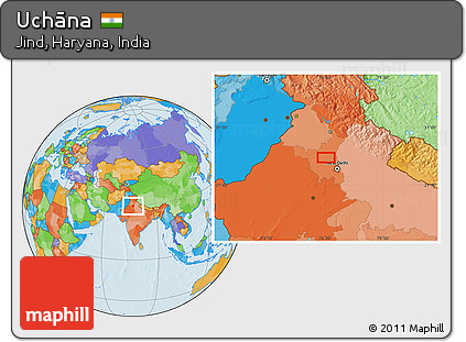 Political Location Map of Uchāna