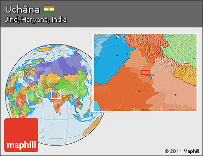 Political Location Map of Uchāna