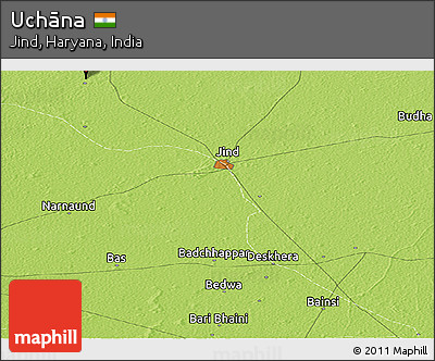 Physical Panoramic Map of Uchāna