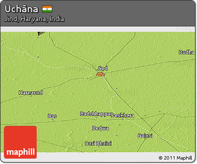 Physical Panoramic Map of Uchāna