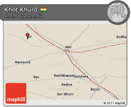 Shaded Relief Panoramic Map of Khot Khurd