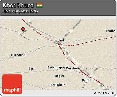 Shaded Relief Panoramic Map of Khot Khurd