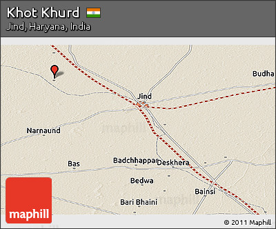 Shaded Relief Panoramic Map of Khot Khurd