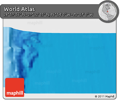 Physical 3D Map of the Area around 29° 16' 6" N, 76° 25' 30" W