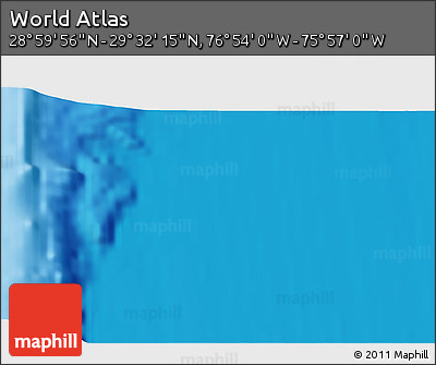 Physical 3D Map of the Area around 29° 16' 6" N, 76° 25' 30" W