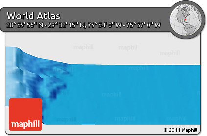 Physical Panoramic Map of the Area around 29° 16' 6" N, 76° 25' 30" W