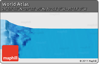Physical Panoramic Map of the Area around 29° 16' 6" N, 76° 25' 30" W