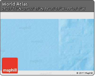 Shaded Relief 3D Map of the Area around 29° 16' 6" N, 78° 7' 30" W