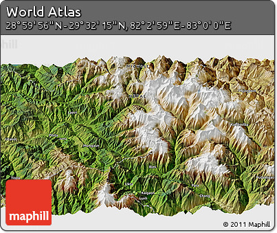 Satellite 3D Map of the Area around 29° 16' 6" N, 82° 31' 30" E