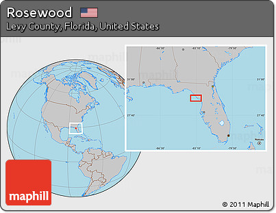Gray Location Map of Rosewood