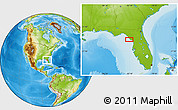 Physical Location Map of the area around 29° 16' 6" N, 83° 13' 29" W