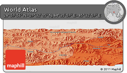 Political Panoramic Map of the Area around 29° 16' 6" N, 85° 4' 29" E