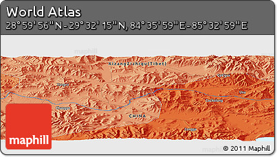 Political Panoramic Map of the Area around 29° 16' 6" N, 85° 4' 29" E