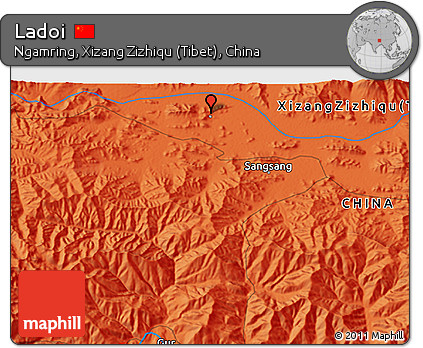 Political 3D Map of Ladoi