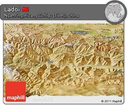 Satellite Panoramic Map of Ladoi