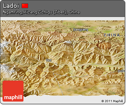 Satellite Panoramic Map of Ladoi