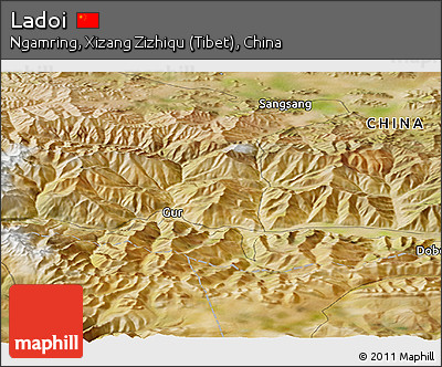 Satellite Panoramic Map of Ladoi