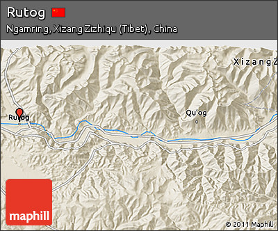 Shaded Relief 3D Map of Rutog
