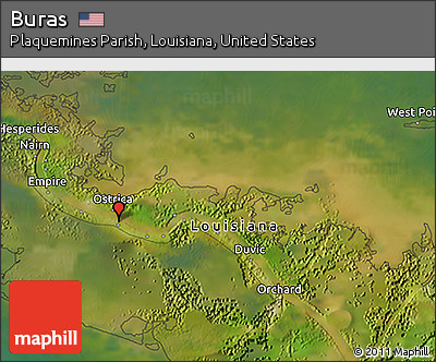 Satellite 3D Map of Buras