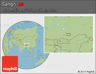 Savanna Style Location Map of Sangri
