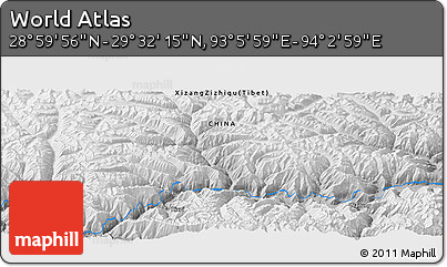 Physical Panoramic Map of the Area around 29° 16' 6" N, 93° 34' 29" E