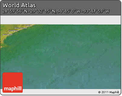 Satellite 3D Map of the Area around 29° 16' 6" N, 94° 16' 30" W