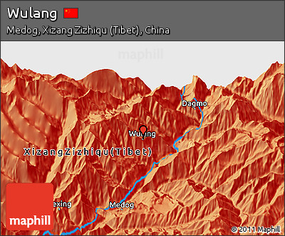 Political 3D Map of Wulang