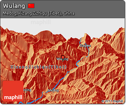 Political 3D Map of Wulang