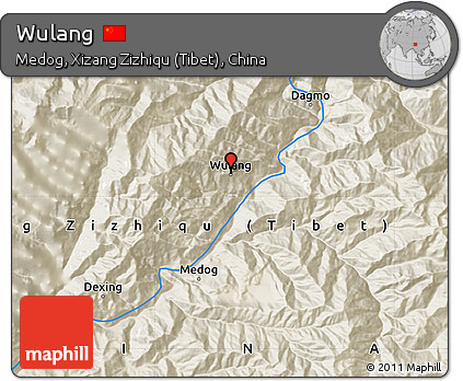 Shaded Relief Map of Wulang