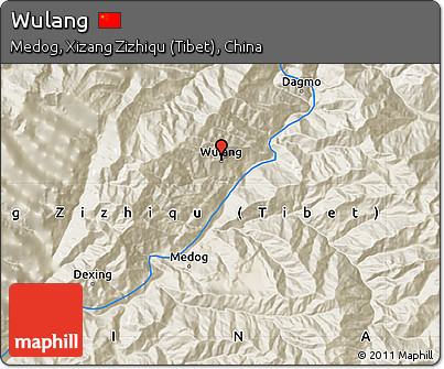 Shaded Relief Map of Wulang