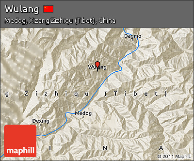 Shaded Relief Map of Wulang