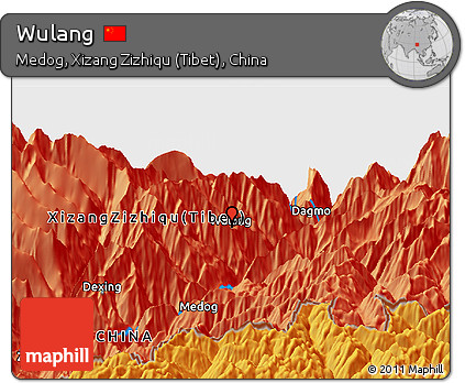 Political Panoramic Map of Wulang